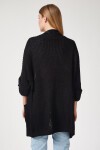 Oversize Uzun Cepli Triko Hırka SİYAH LAS0007