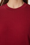 Pamuklu Basic Örme T-shirt BORDO LAG0001