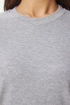 Pamuklu Basic Örme T-shirt GRİ MELANJ LAG0001