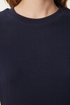 Pamuklu Basic Örme T-shirt LACİVERT LAG0001