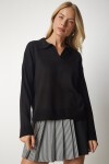 Polo Yaka Basic Kazak SİYAH LBV0015