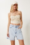 Şehir Boy Mom Fit Denim Şort AÇIK MAVİ LAC0001