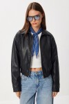 Suni Deri Bomber Ceket SİYAH LAX0002