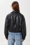 Suni Deri Bomber Ceket SİYAH LAX0002