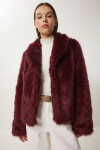 Suni Kürk Ceket BORDO LAX0001