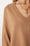 V Yaka Oversize Triko Kazak BİSKÜVİ LBV0026