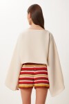 Yarasa Kollu Crop Müslin Bluz KREM HRG0001