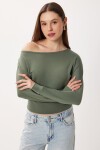 Açık Omuzlu Yumuşak Modal Bluz ÇAĞLA YEŞİLİ LBY0017