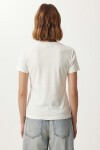 Armalı Nakışlı Pamuklu Örme T-shirt BEYAZ LCR0114