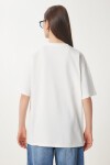 Ayıcık Armalı Pamuklu Oversize Örme T-shirt EKRU LCR0035