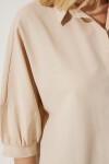 Balon Kollu Poplin Gömlek KREM LDD0103
