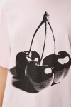 Baskılı Örme T-shirt PEMBE LCR0059