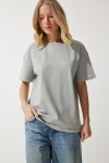 Bol Basic Pamuklu T-shirt TAŞ GRİSİ LBP0015