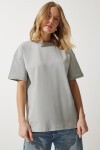 Bol Basic Pamuklu T-shirt TAŞ GRİSİ LBP0015