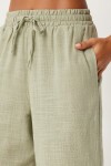 Bol Kesim Keten Pantolon HAKİ LDP0002