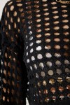 Delikli Mevsimlik Crop Triko Bluz SİYAH LCR0006