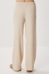 Geniş Paça Krinkıl Örme Pantolon KREM LCI0057