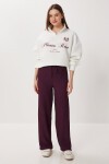 Geniş Paça Krinkıl Örme Pantolon MÜRDÜM LCI0057