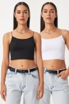 İp Askılı 2li Paket Örme Büstiyer SİYAH BEYAZ LDI0001
