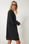 Kolu Büzgülü Krinkıl Kimono SİYAH LDD0069