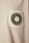 Nakış Cepli Pamuklu T-shirt KREM LCR0026