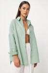 Oversize Basic Gömlek AÇIK ÇAĞLA YEŞİLİ LDD0003