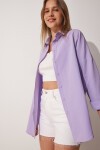 Oversize Basic Gömlek AÇIK LİLA LDD0003