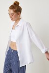 Oversize Basic Gömlek BEYAZ LDD0003