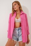 Oversize Basic Gömlek CANLI PEMBE LDD0003