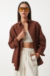 Oversize Basic Gömlek ÇİKOLATA LDD0003