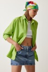 Oversize Basic Gömlek FISTIK YEŞİLİ LDD0003