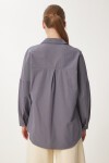 Oversize Basic Gömlek FÜME LDD0003