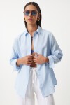 Oversize Basic Gömlek GÖK MAVİ LDD0003