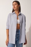 Oversize Basic Gömlek GRİ LDD0003