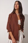 Oversize Basic Gömlek KAKAO LDD0003