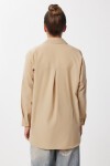 Oversize Basic Gömlek KOYU KREM LDD0003