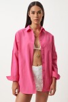 Oversize Basic Gömlek KOYU PEMBE LDD0003