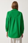 Oversize Basic Gömlek KOYU YEŞİL LDD0003