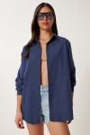 Oversize Basic Gömlek LACİVERT LDD0003