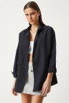 Oversize Basic Gömlek SİYAH LDD0003
