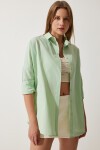 Oversize Basic Gömlek UÇUK YEŞİL LDD0003