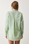Oversize Basic Gömlek UÇUK YEŞİL LDD0003