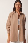 Oversize Basic Gömlek VİZON LDD0003