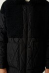Peluş Detaylı Kapitone Mont SİYAH LDD0040