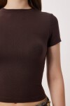 2’li Paket Bisiklet Yaka Basic Örme T-shirt KAHVERENGİ KEMİK LDZ0066