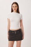 2’li Paket Bisiklet Yaka Basic Örme T-shirt SİYAH KEMİK LDZ0066