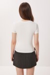 2’li Paket Bisiklet Yaka Basic Örme T-shirt SİYAH KEMİK LDZ0066