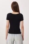 2’li Paket Kayık Yaka Basic Örme Bluz SİYAH KEMİK LDZ0064