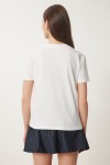 Ayıcık İşlemeli Pamuklu Örme T-shirt EKRU LCR0029