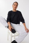 Basic Mevsimlik Modal Sweatshirt SİYAH LEN0026